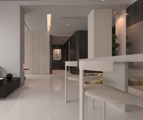 كاراارا مقاوم للاستعمال ولا يتلاشى 1mx1m الأرضيات الداخلية البورسلين المرصع الملمع للبناء والمطبخ