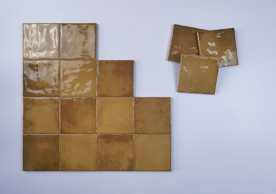 بلاط جدار سيراميكي براون مقاوم للخدش 10x10 سم لغرفة المعيشة وغرفة النوم