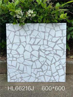أسود مذهل 600x600ملم الأرضيات الداخلية بلاط السيراميكي Terrazzo للحمام والشرفة