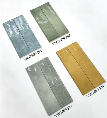 بلاط سيراميكي للجدران الداخلية لامع للماء أزرق 75x300 ملم للمكاتب والحمامات