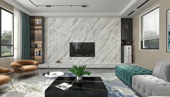 Durable and Firebrick 1200x2700mm Thickness 9mm Light Gray Sandstone Polished Sintered Stone Slabs for Renovation