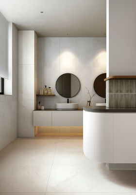 Stain-resistant Cream White Special Glazed Matt Porcelain Tiles 600x1200mm For Balcony
