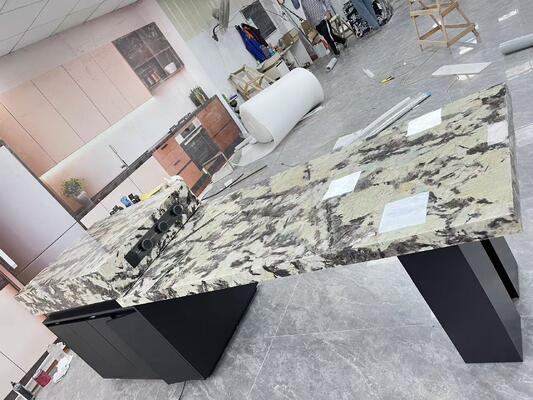 Wear-resistant Durable Stain-resistant Elegant Firebrick Luxury Stone Marble Design 3000x800mm Thickness 18mm Red Countertop Polished Sintered Stone Slabs for Dining Room