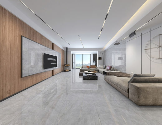 ISO9001 1152SQM البلاط المصقول المصقول ، 80x80 سم بلاط البورسلان الرخامي الرمادي