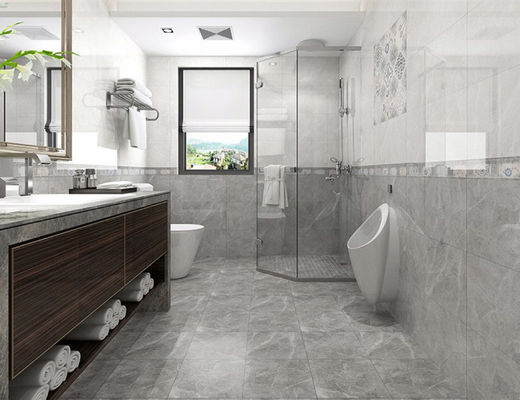 100m2 0.12 W.A مبنى سكني معاصر 300x600mm الداخلية المزجج الرمادي