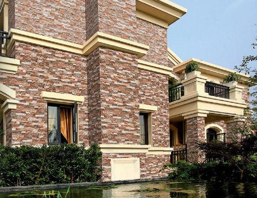 9.5mm 500SQM بلاط الحجر الطبيعي ، بلاط السيراميك المزخرف 150x600mm