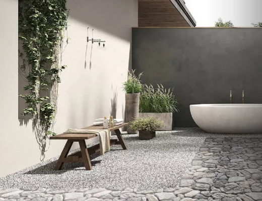 12x24 '' 500SQM في الهواء الطلق حجر الكسوة بلاط حصاة حجر الجدار الديكور 9.8 مللي متر