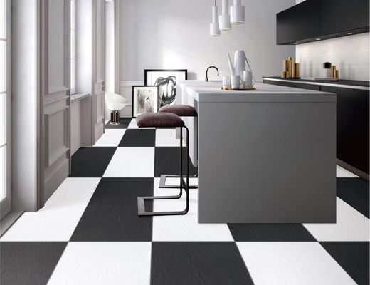 PRIMERA 9.5mm Full Body Porcelain Tiles Matt Rough Black White Floor 600x600mm