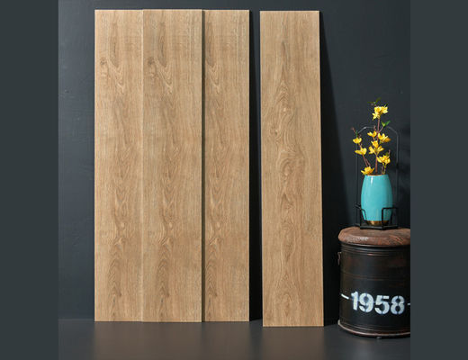 60Boxes / Plt 9.5mm سماكة بلاط البورسلين الخشبي 250x1500mm لون كريمي