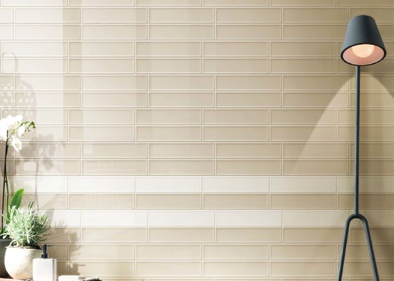 AAA Famliy بلاط حائط بورسلين 75x300mm لون أبيض وبيج