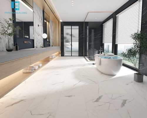 انقر فوق Spc Carrara Marble Vinyl Floor Antislip Interlocking