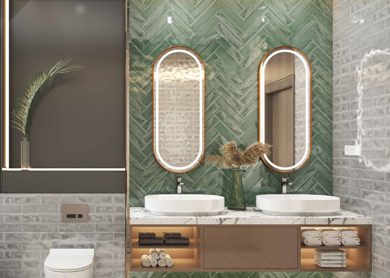 بلاط حائط سيراميك لامع 75x300mm مزجج حديث