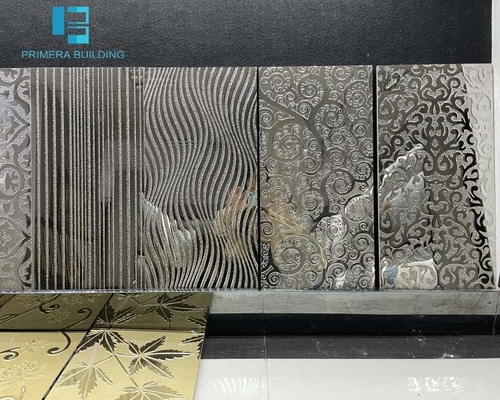 300x600mm 3D بلاط السيراميك المصقول المزجج مع الذهب خط الجدار الديكور