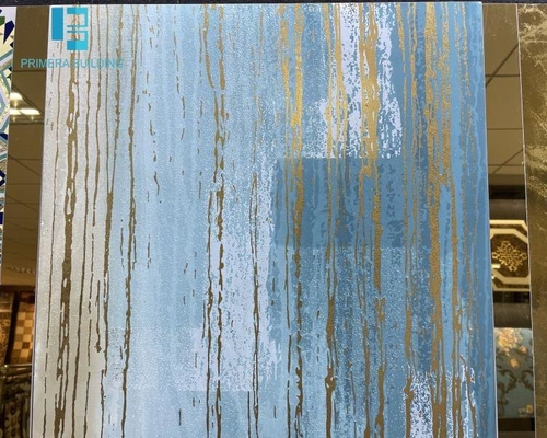 بلاط بورسلين لامع من Water Stone Fall 24'X24 'خط ذهبي اللون مضاد للانزلاق بولي