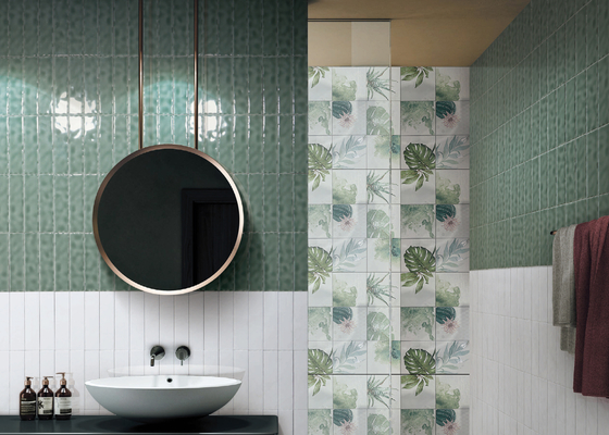 Harringbone Inside Wall Tiles 50x200mm Grey Tiles الحمام